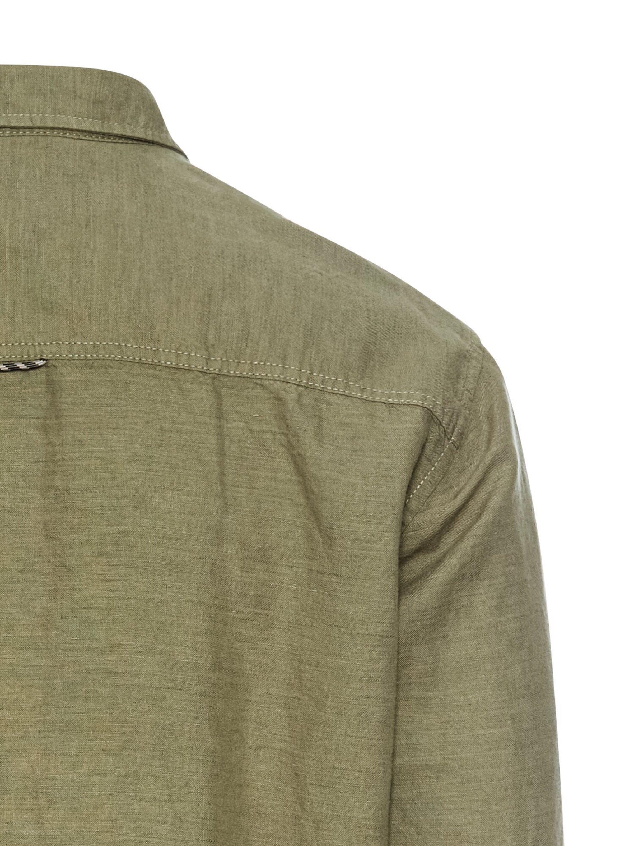 CAMEL ACTIVE Regular Fit Langarm-Leinenhemd in Grün