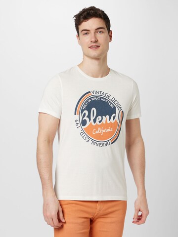 BLEND T-shirt i vit: framsida