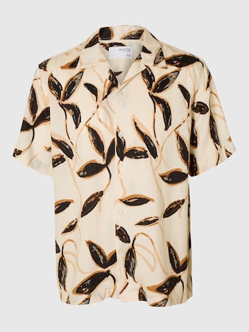 SELECTED HOMME Regular fit Button Up Shirt 'SLHNoa' in Beige: front
