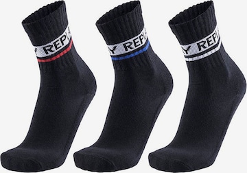 REPLAY Athletic Socks in Black: front