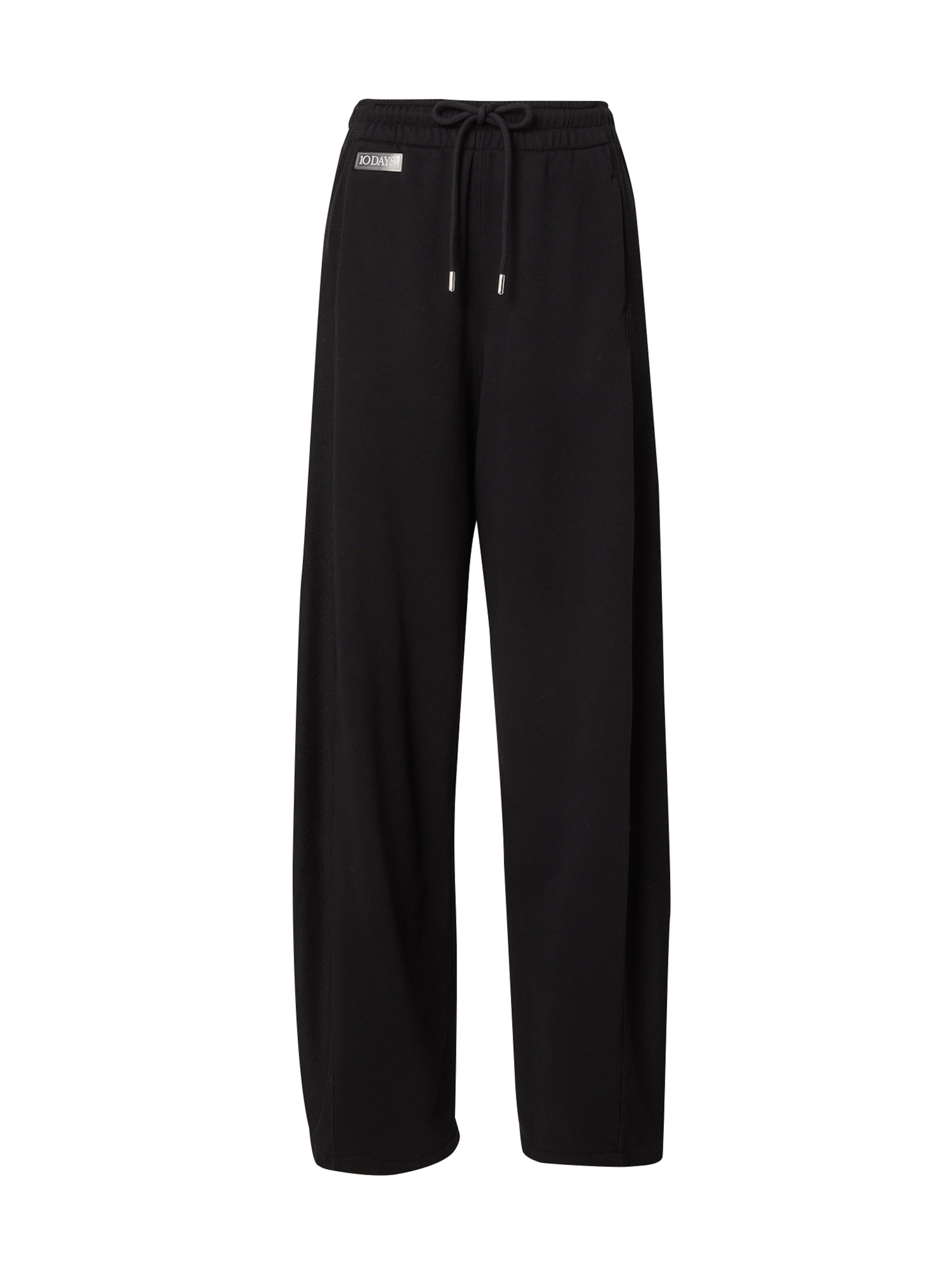 Wide leg Pantaloni di 10Days in nero: frontale