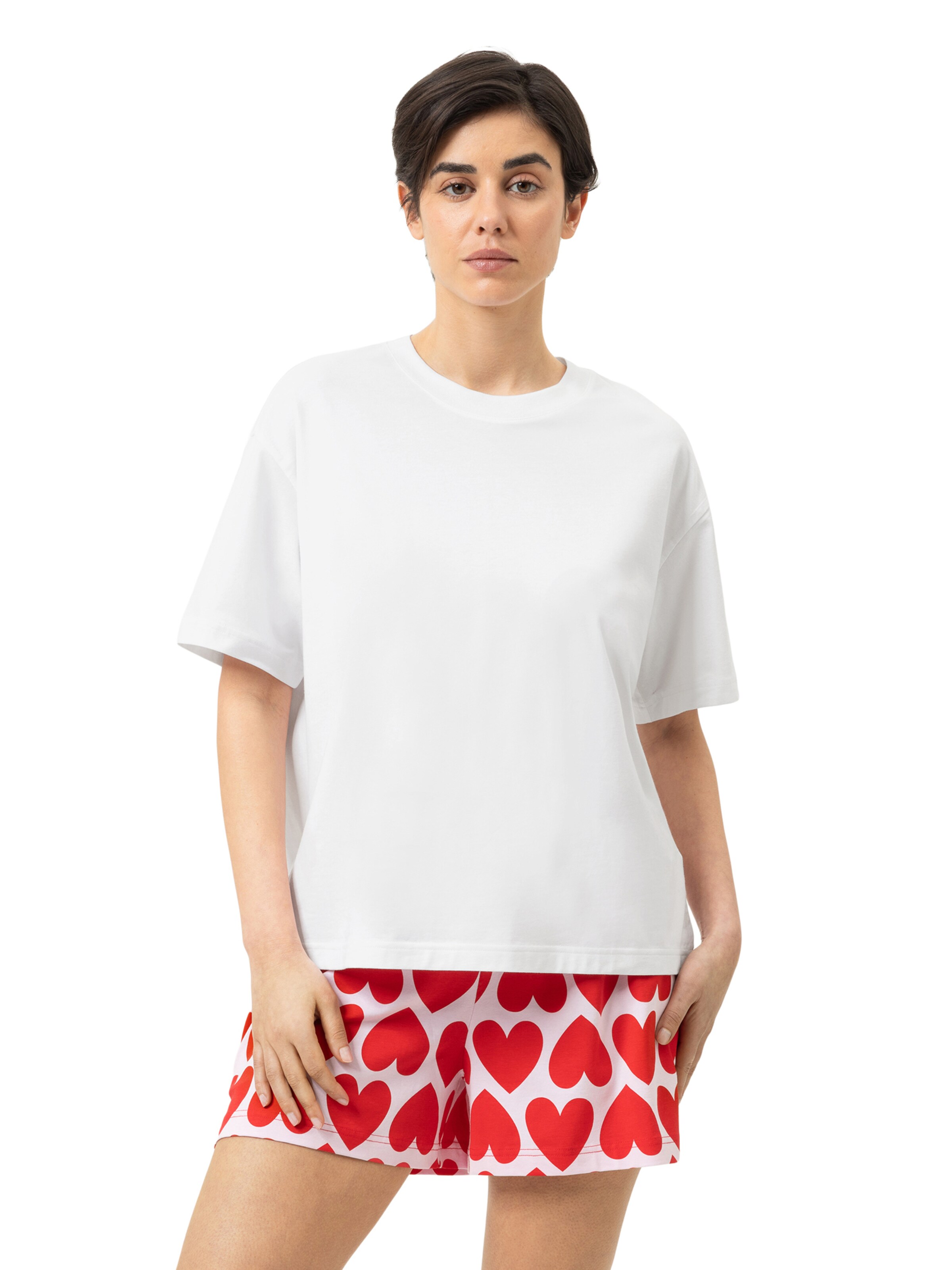Mey Pajama shirt 'Solid Love' in White