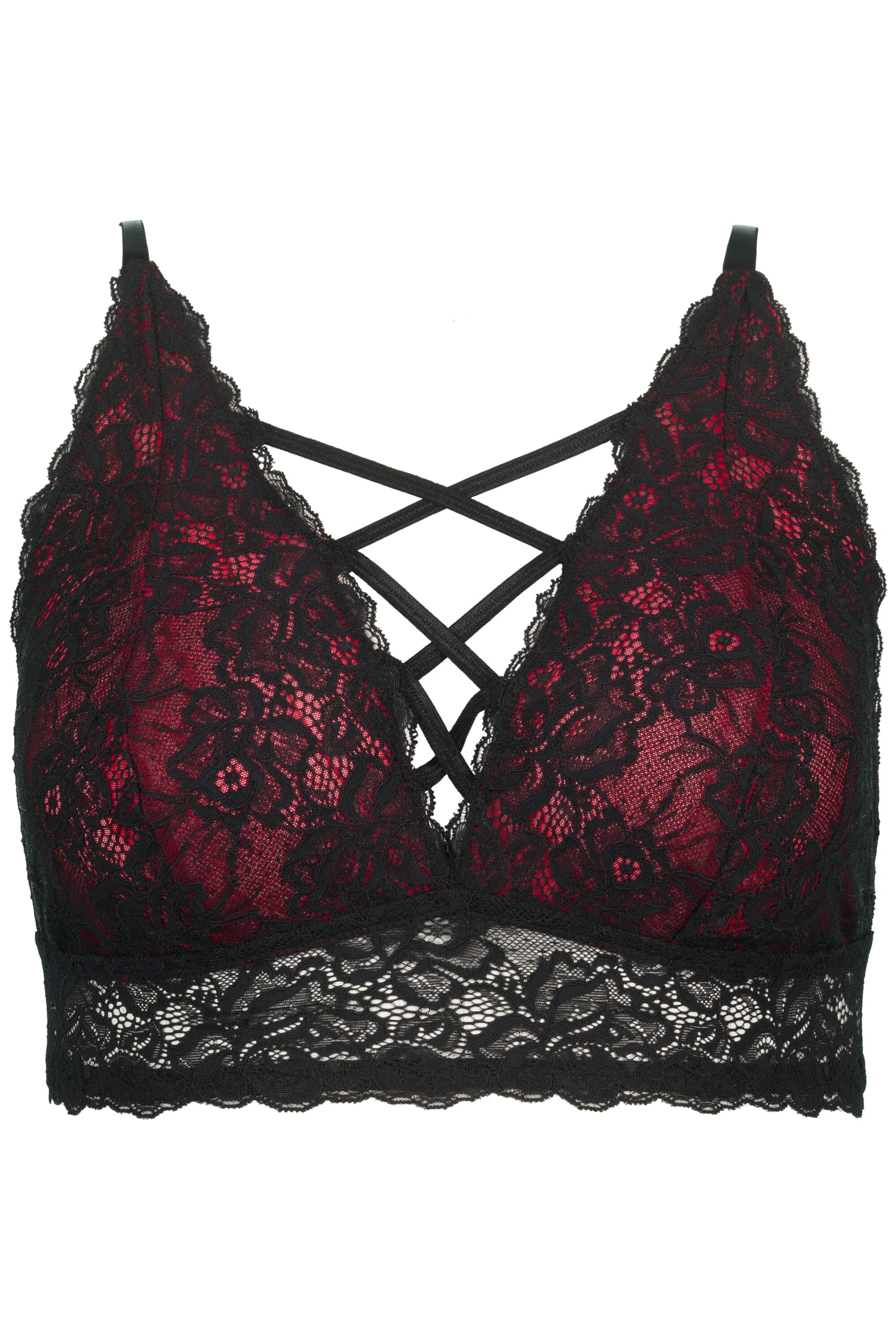Ulla Popken Bustier BH in Rood: voorkant
