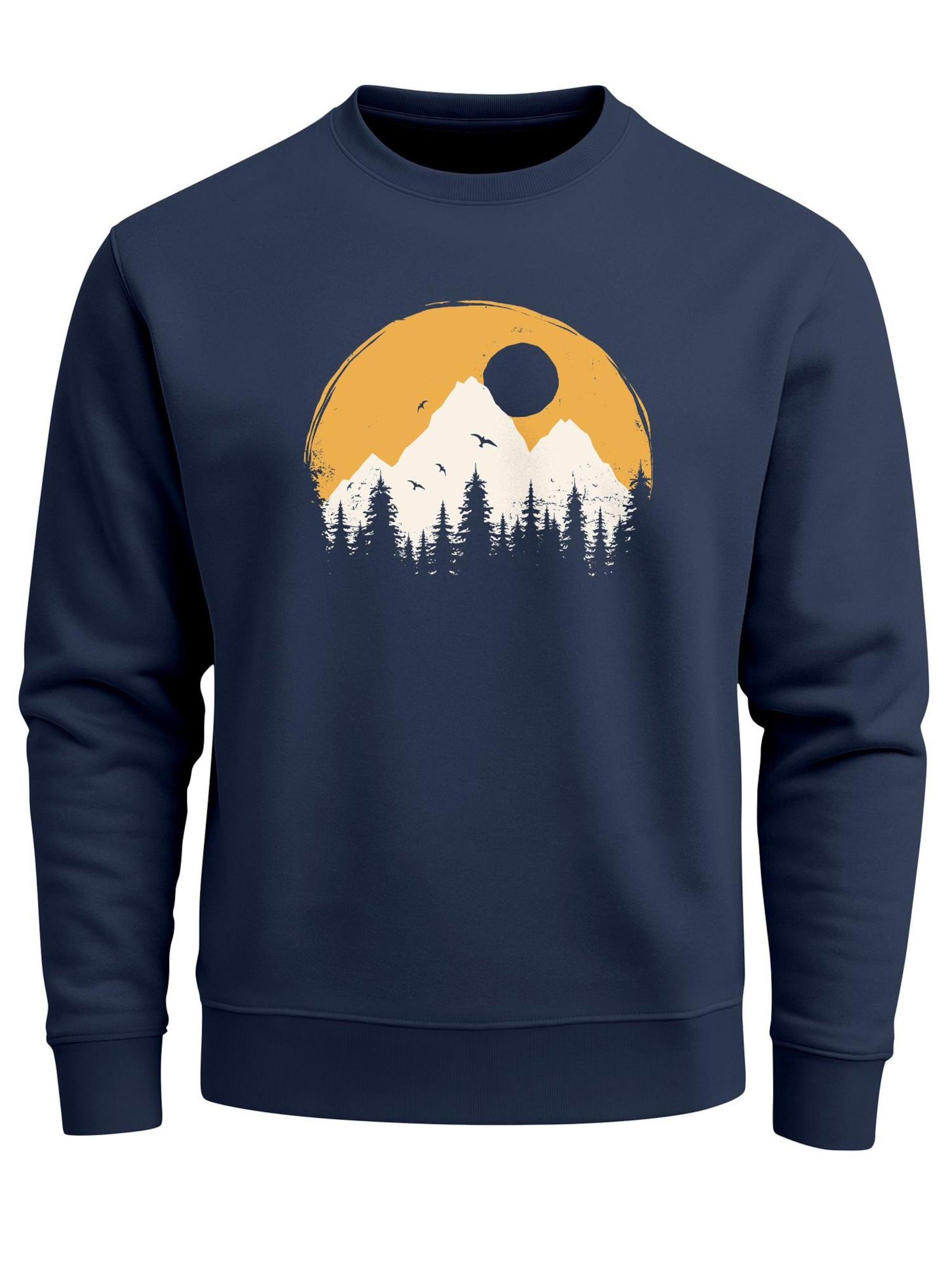 Neverless Sweatshirt 'Berge Sonne'‌‌‌‌‌‌‌‌‌‌ in Blau: Vorderseite