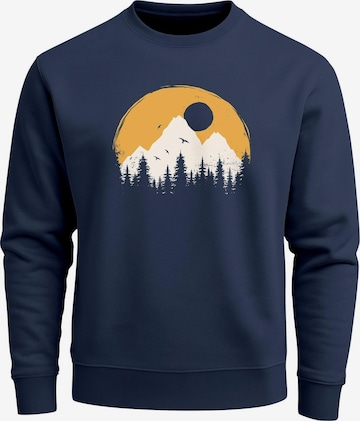 Neverless Sweatshirt 'Berge Sonne' in Blau: Vorderseite
