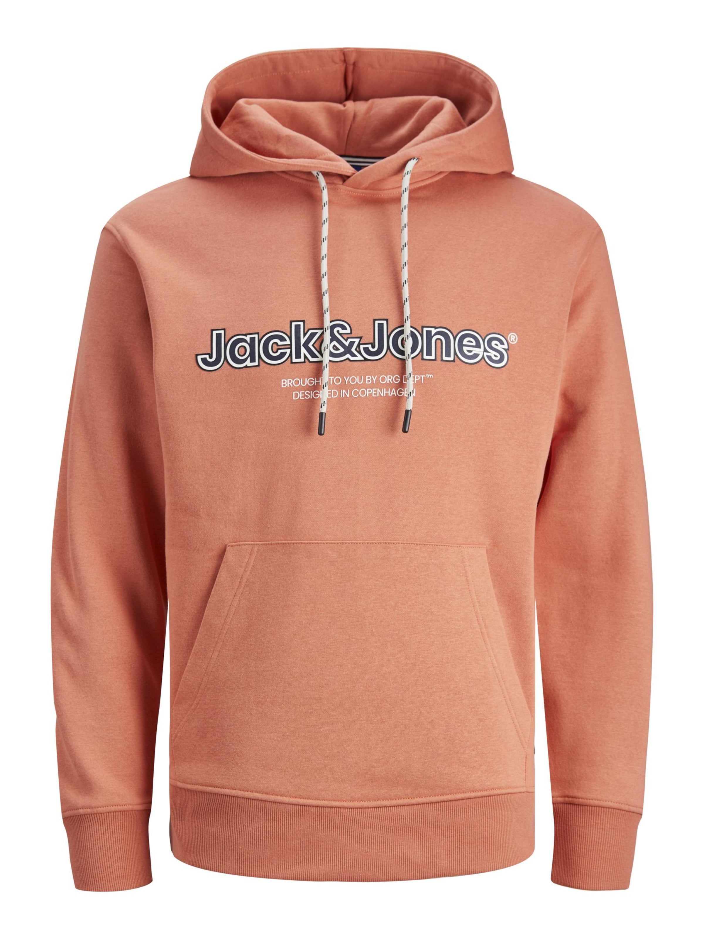 Sweat-shirt 'JORLakewood' JACK & JONES en orange : devant