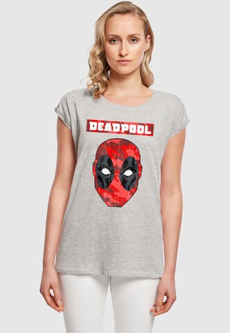ABSOLUTE CULT Shirt 'Deadpool - Camo Head' in Grey: front