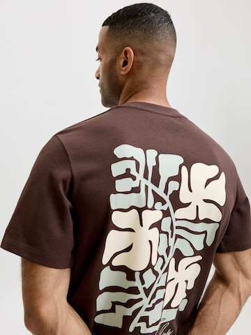 JACK & JONES Shirt 'Abstract' in Brown