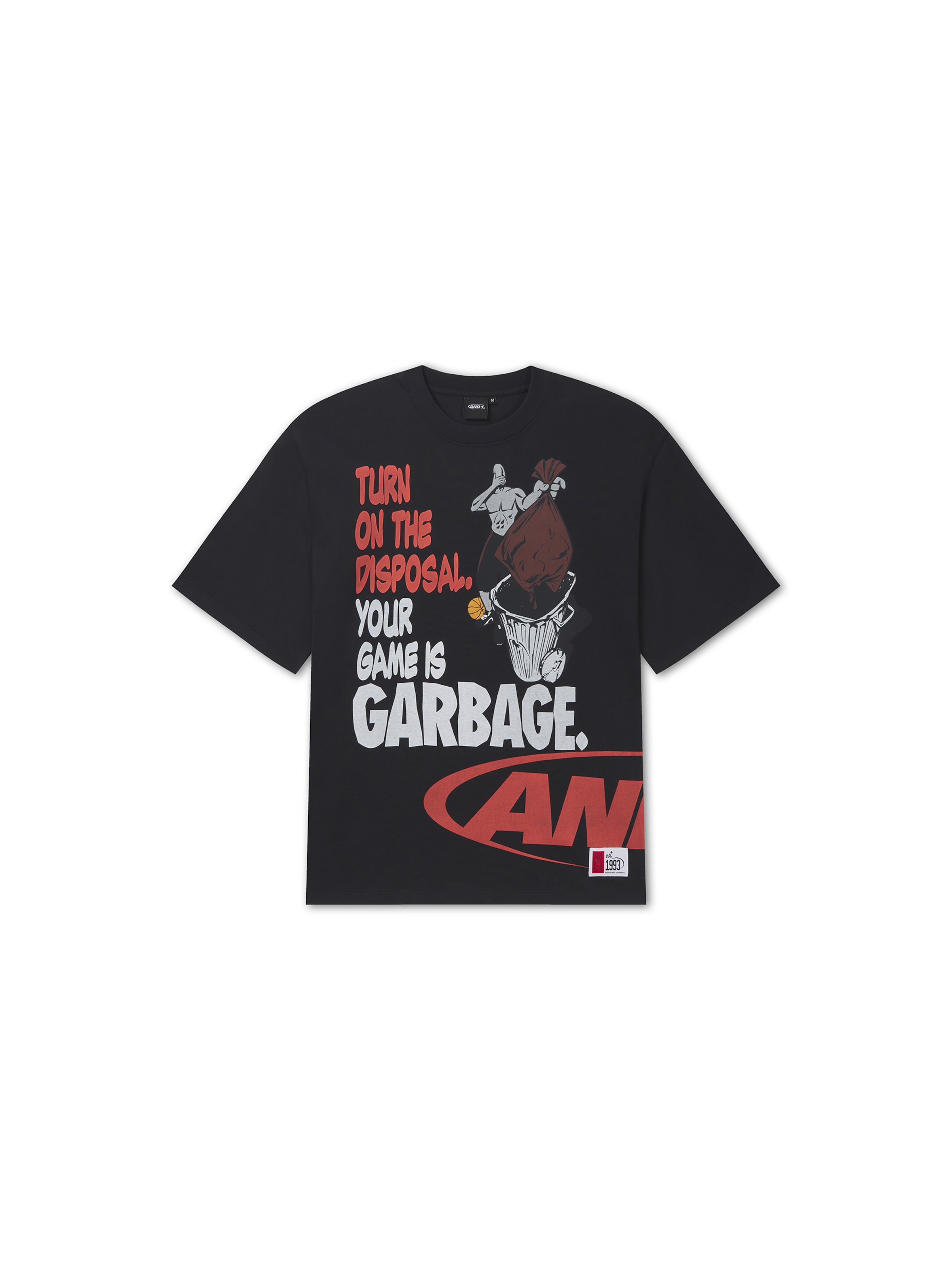 T-Shirt AND1 en noir : devant