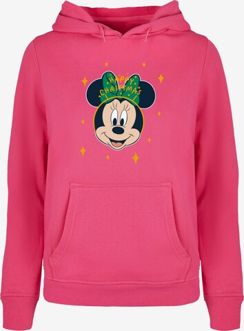 ABSOLUTE CULT Sweatshirt 'Minnie Mouse - Happy Christmas' in Roze: voorkant