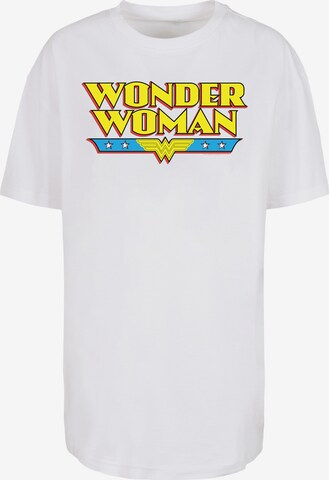 Maglia extra large 'Wonder Woman Text Logo' di F4NT4STIC in bianco: frontale