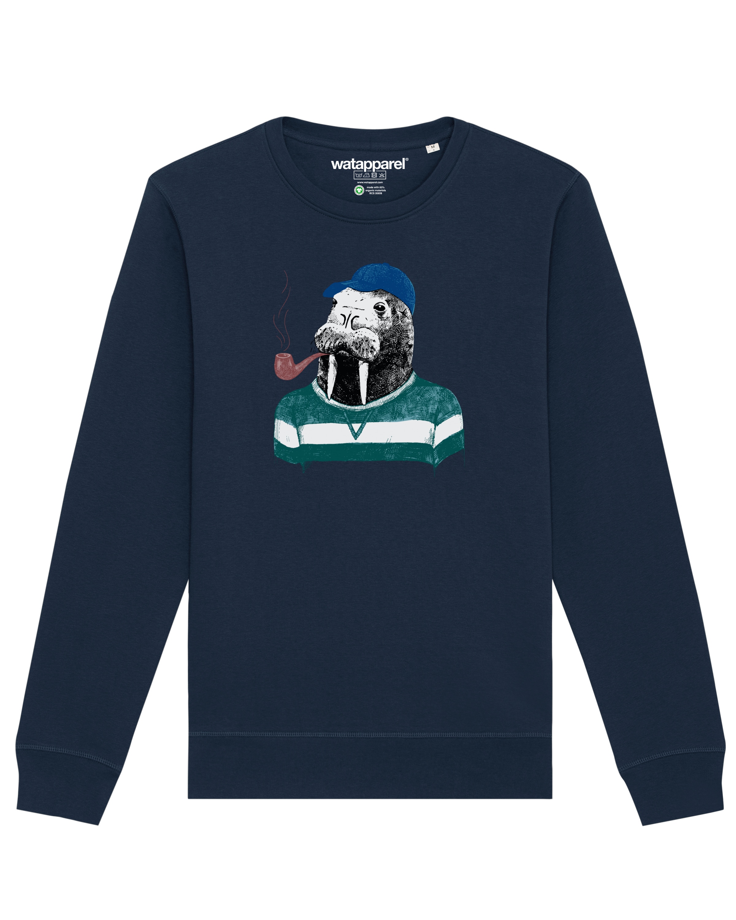 Watapparel Sweatshirt ' Walross ' in Blauw: voorkant