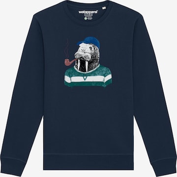 Watapparel Sweatshirt ' Walross ' in Blauw: voorkant
