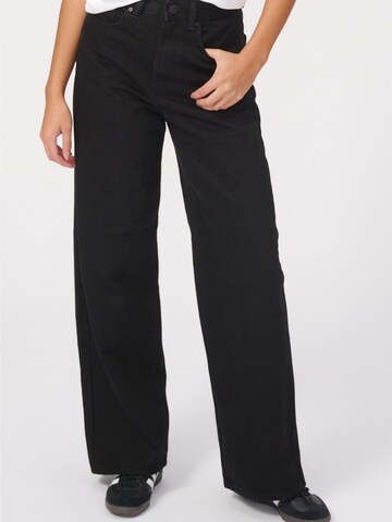 TeeShoppen Wide leg Jeans in Black: front