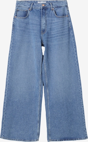 Bershka Wide leg Jeans in Blue: front