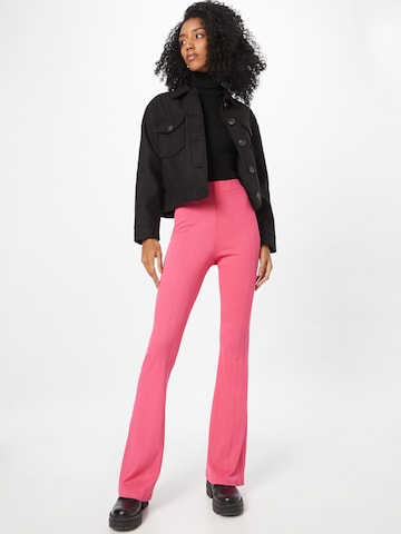 River Island Flared Broek 'SPLIT' in Roze