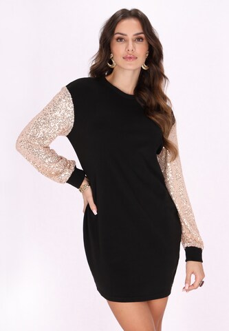 Robe de cocktail faina en noir : devant