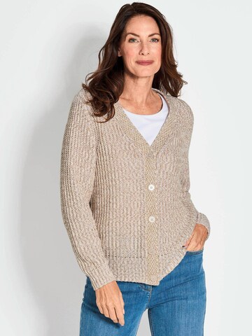 Goldner Strickjacke in Beige: Vorderseite