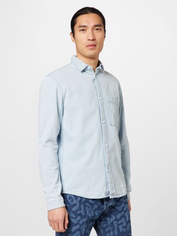 TOM TAILOR DENIM Comfort fit Button Up Shirt in Blue: front