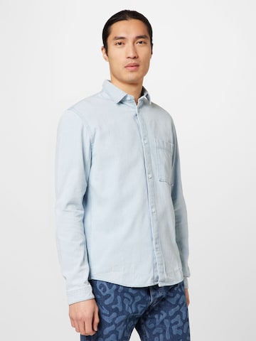 Fit confort Chemise TOM TAILOR DENIM en bleu : devant