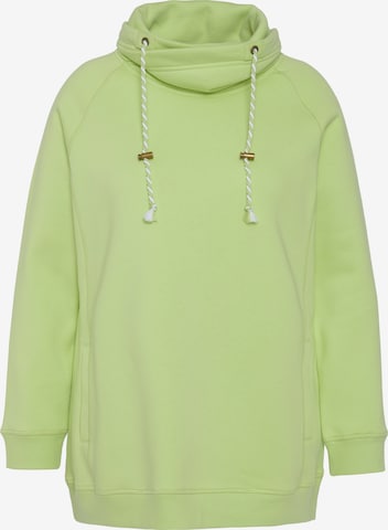 Ulla Popken Sweatshirt in Groen: voorkant