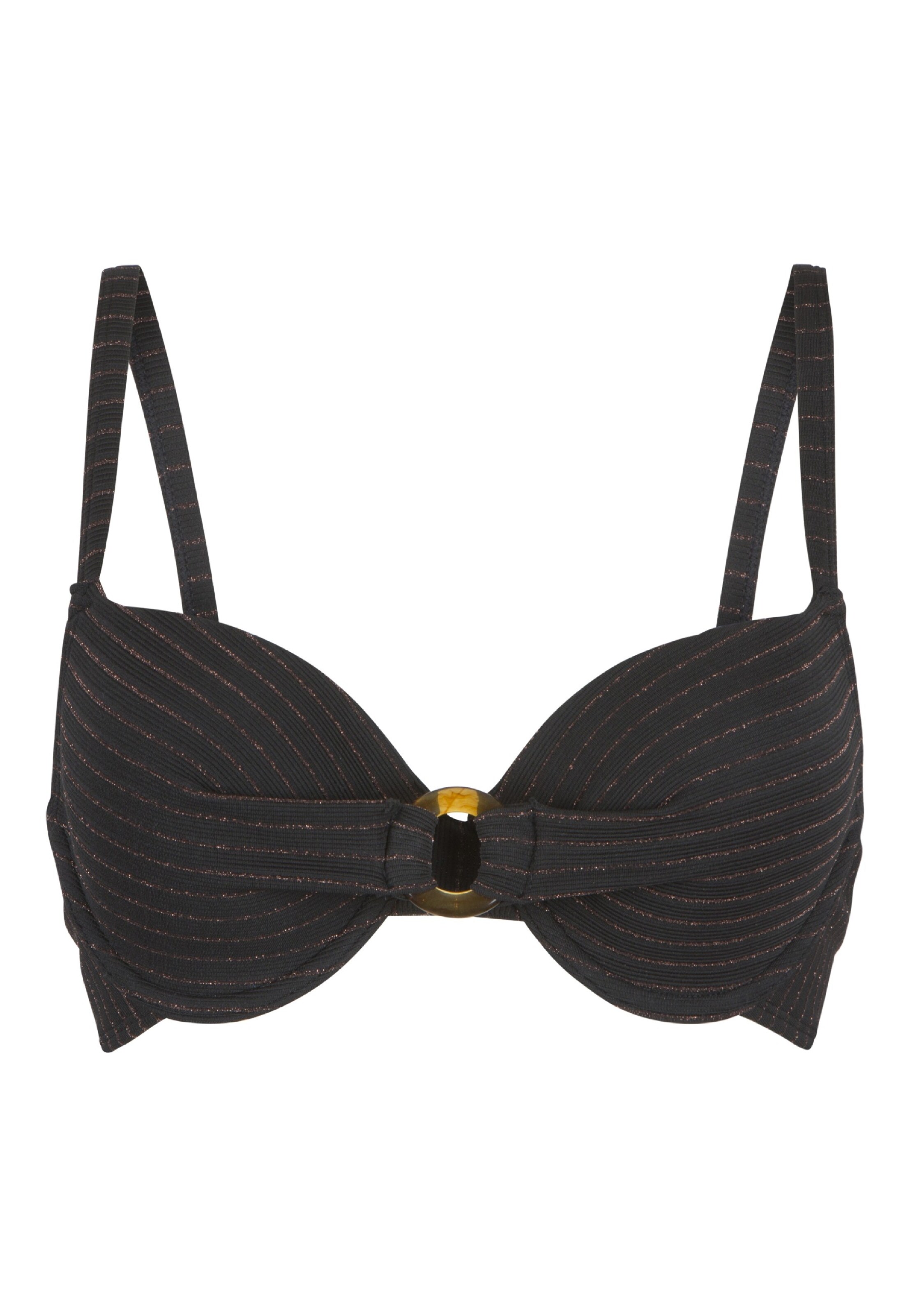 LingaDore T-shirt Bikinitop in Zwart: voorkant