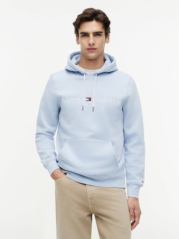 TOMMY HILFIGER Regular fit Sweatshirt 'Logo Embroidery Flex Drawstring' in Blue: front