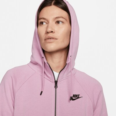 Nike Sportswear Sweatjacke in hellpink / schwarz, Produktansicht