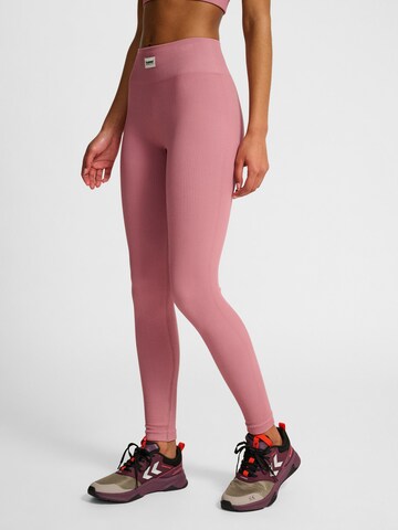 Hummel Skinny Παντελόνι φόρμας 'Pulse' σε ροζ: μπροστά