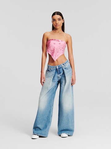 Wide leg Jeans de la KARL LAGERFELD JEANS pe albastru