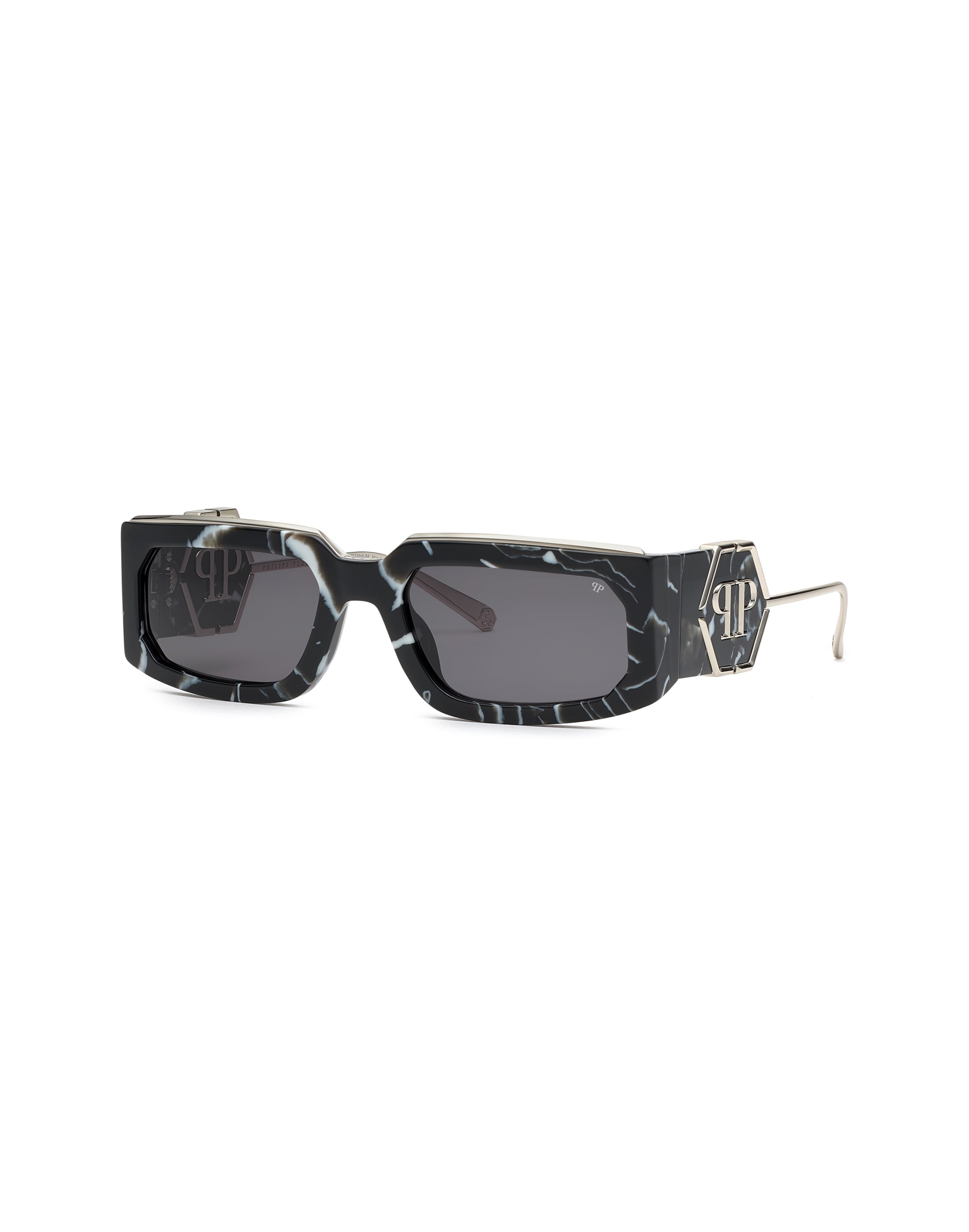 Philipp Plein - Óculos de sol em preto: frente