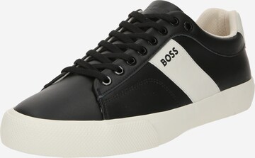 Sneaker low 'Aiden Tenn' de la BOSS pe negru: față