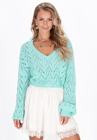 Pull-over IZIA en bleu : devant