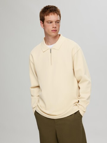 Sweat-shirt SELECTED HOMME en beige : devant