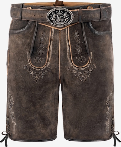 Fuchs Trachtenmoden Trachtenhose 'Trachtenlederhose Herren kurz Dunkelbraun Echtleder' in 42 in dunkelbraun, Produktansicht