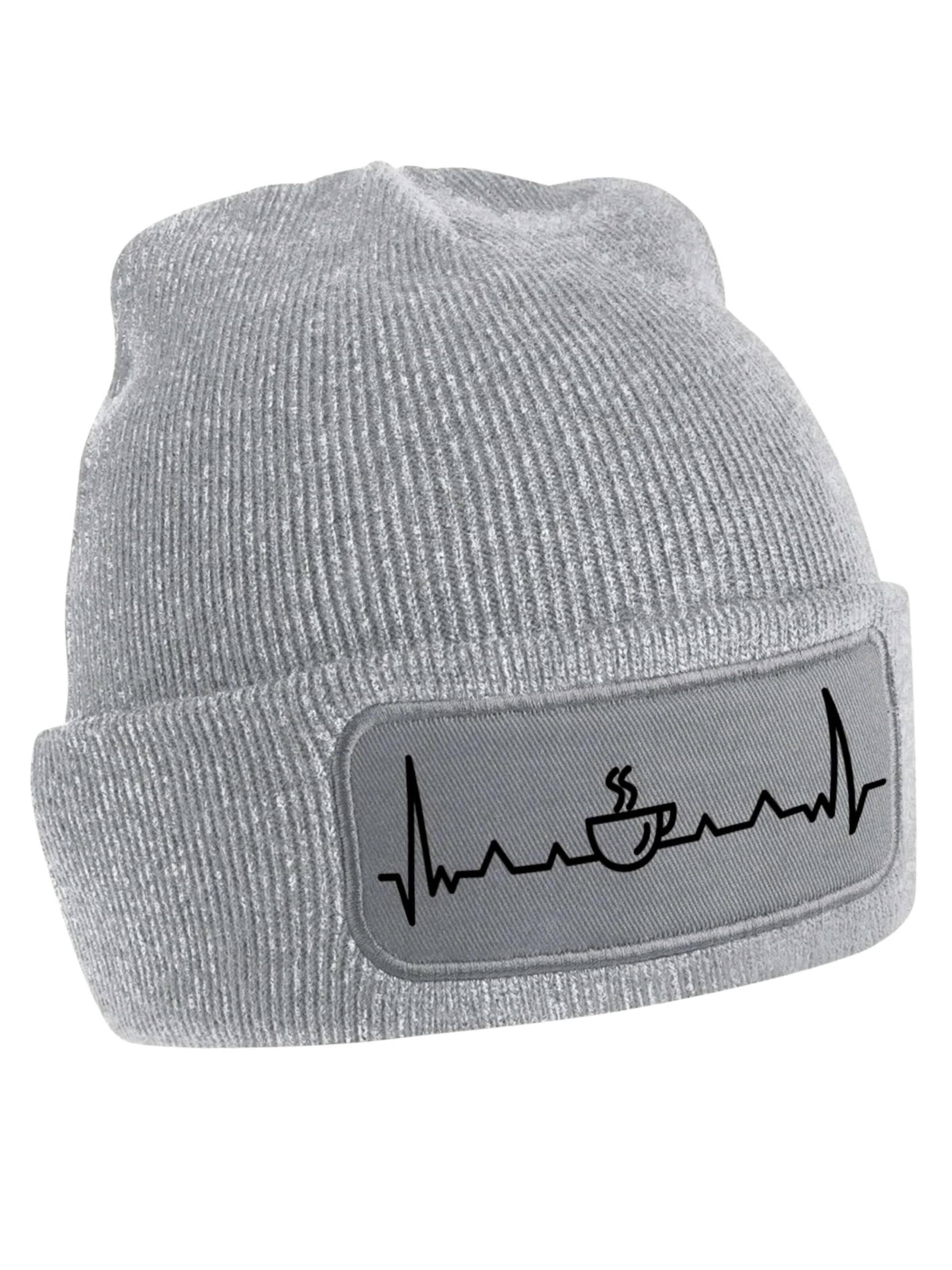 Youth Designz Beanie 'Heartbeat Kaffee' in Grey