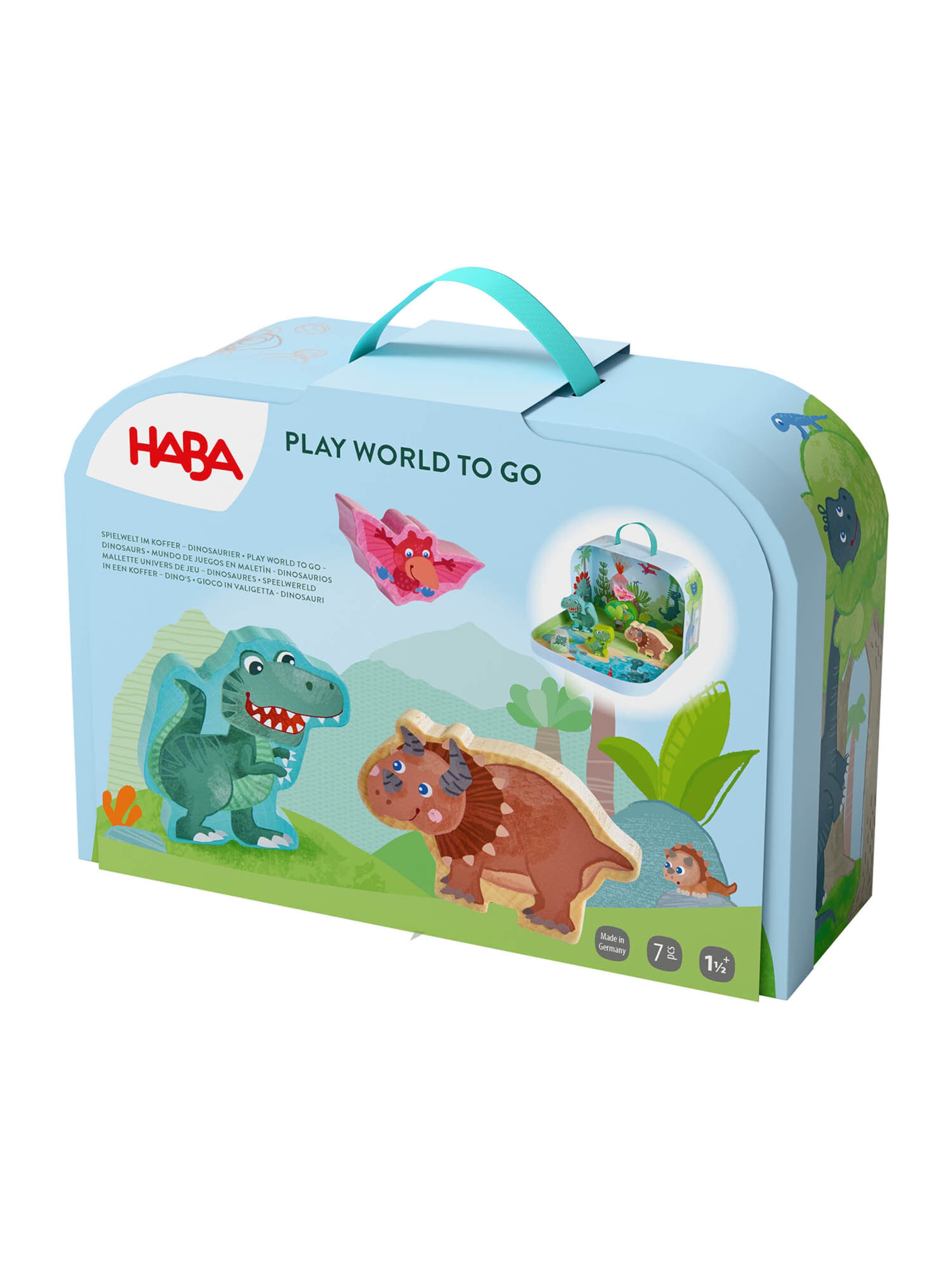 HABA Spiel ' Spielwelt im Koffer - Dinosaurier ' in One Size in mischfarben, Produktansicht