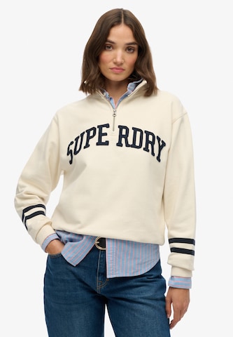 Sweat-shirt 'Athletic Essentials' Superdry en beige : devant