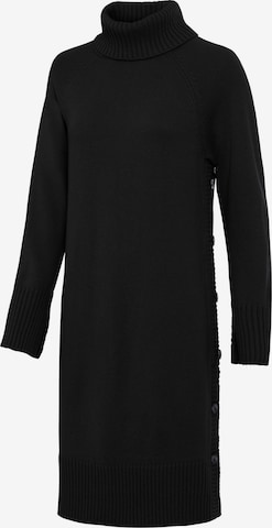 heine Stickad klänning i svart: framsida