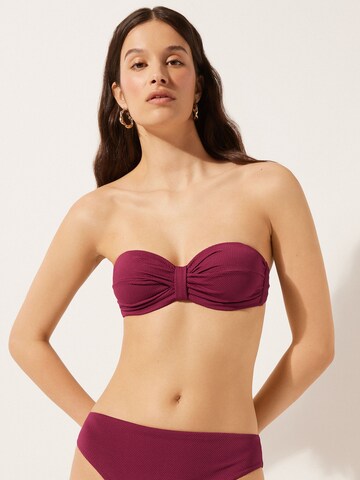 CALZEDONIA Bandeau Bikinitop 'Classy Piquet' in Rot