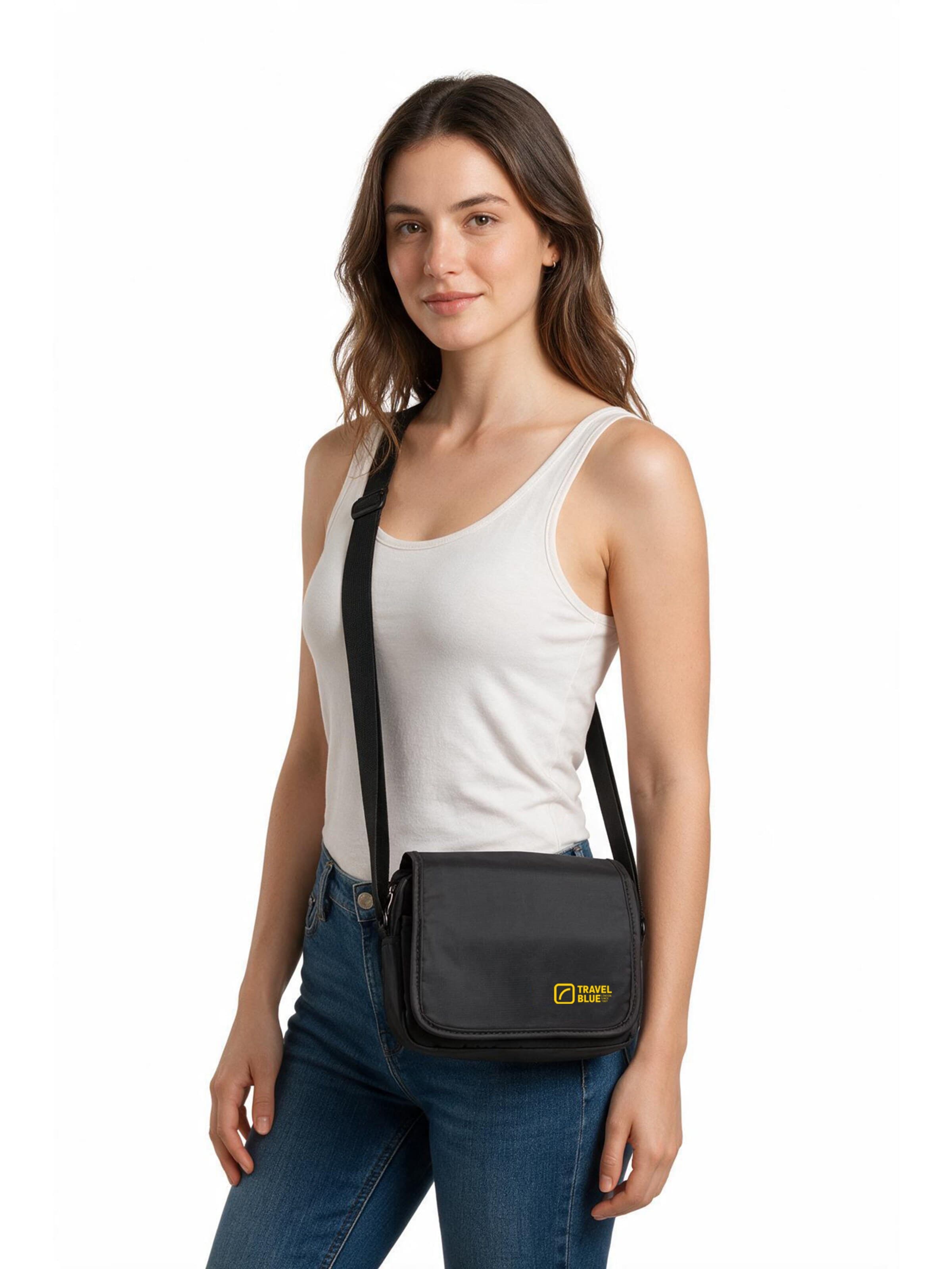 Travel Blue Umhängetasche 'City Pouch'‌‌‌‌‌‌‌‌‌‌ in Schwarz: Vorderseite