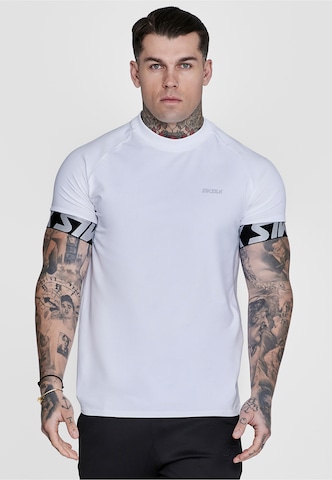 SikSilk Koszulka 'Tech' w kolorze biały: przód