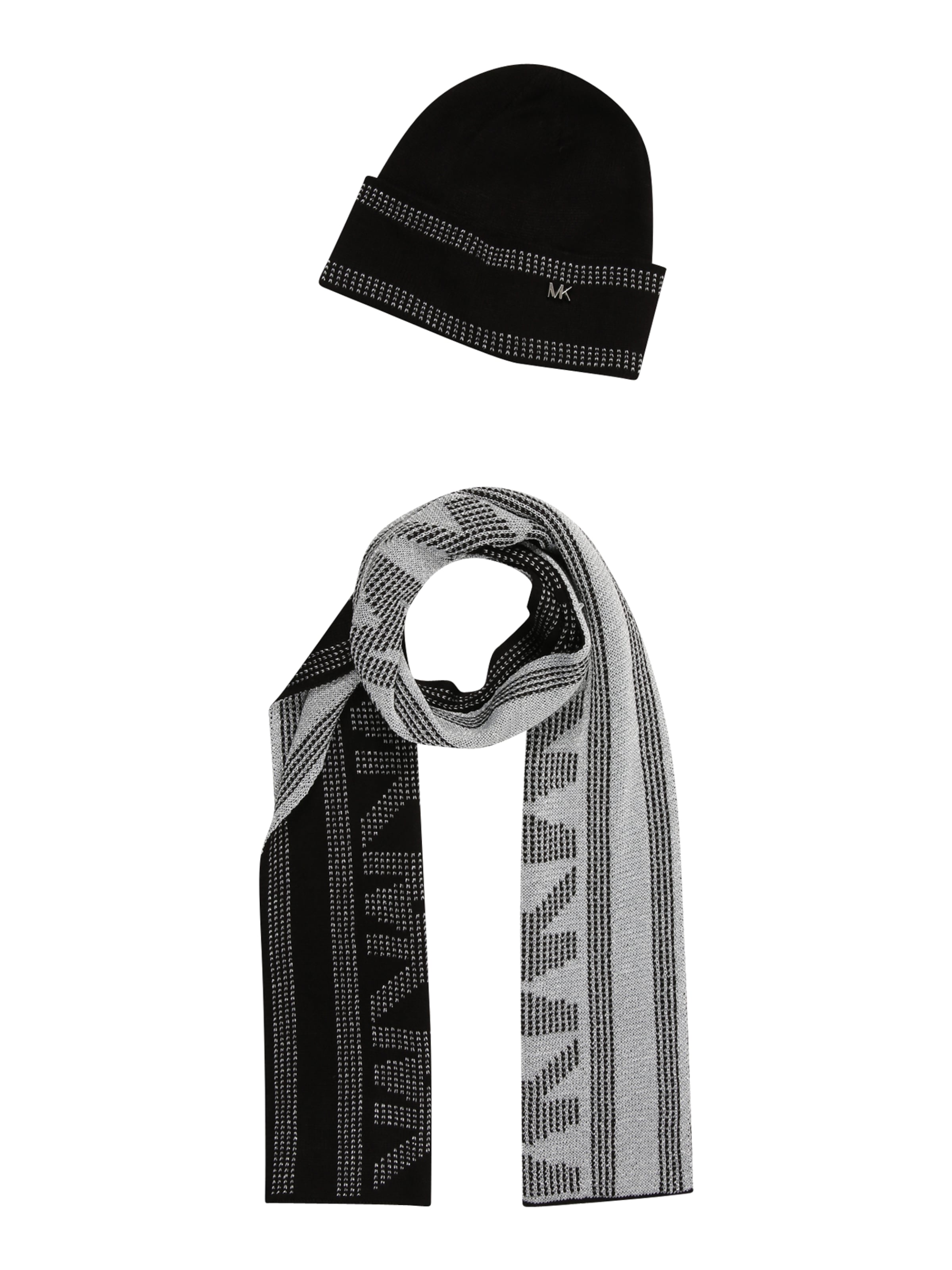 MICHAEL Michael Kors Set: Mütze und Schal in Schwarz: Vorderseite