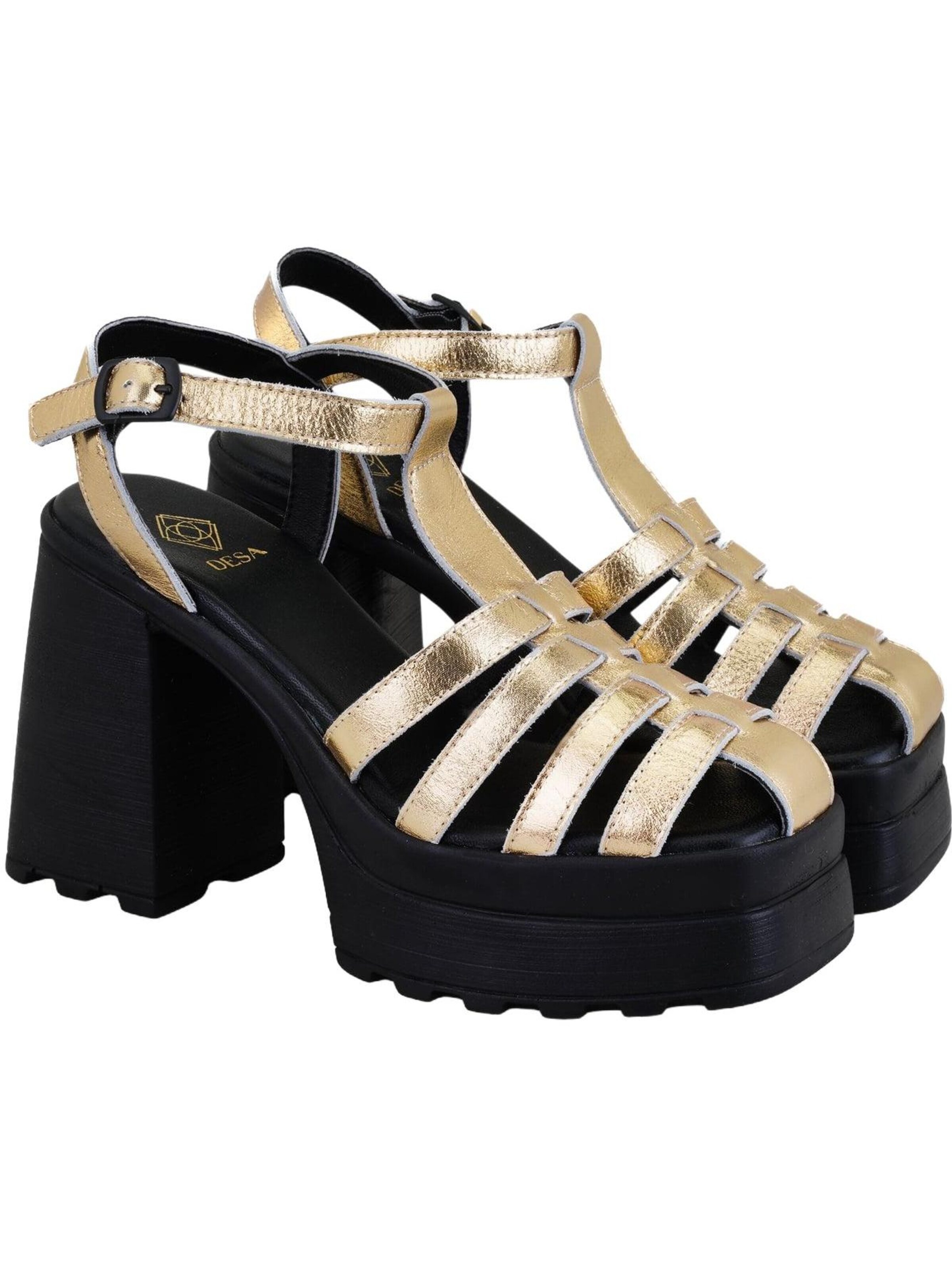 Desa Sandalen met riem 'Plateau-Sandalen' in Goud