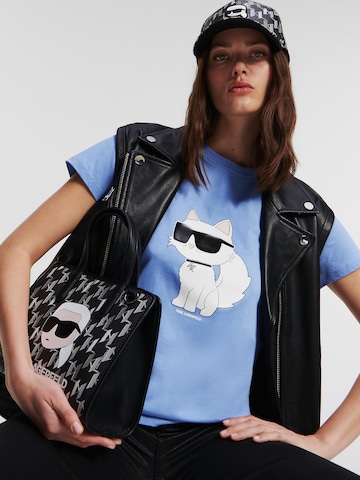 Karl Lagerfeld - Camisa 'Ikonik' em azul