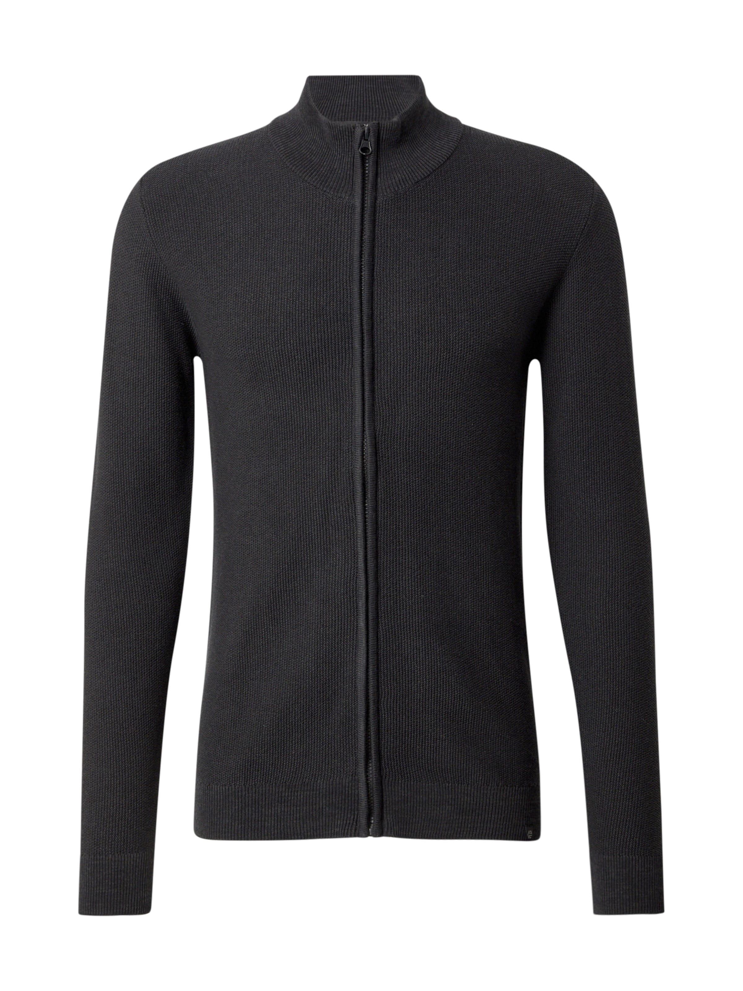 INDICODE JEANS Strickjacke 'Marland' in Schwarz: Vorderseite