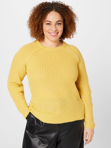 ONLY Carmakoma Sweter 'Elyssa' w kolorze żółty: przód