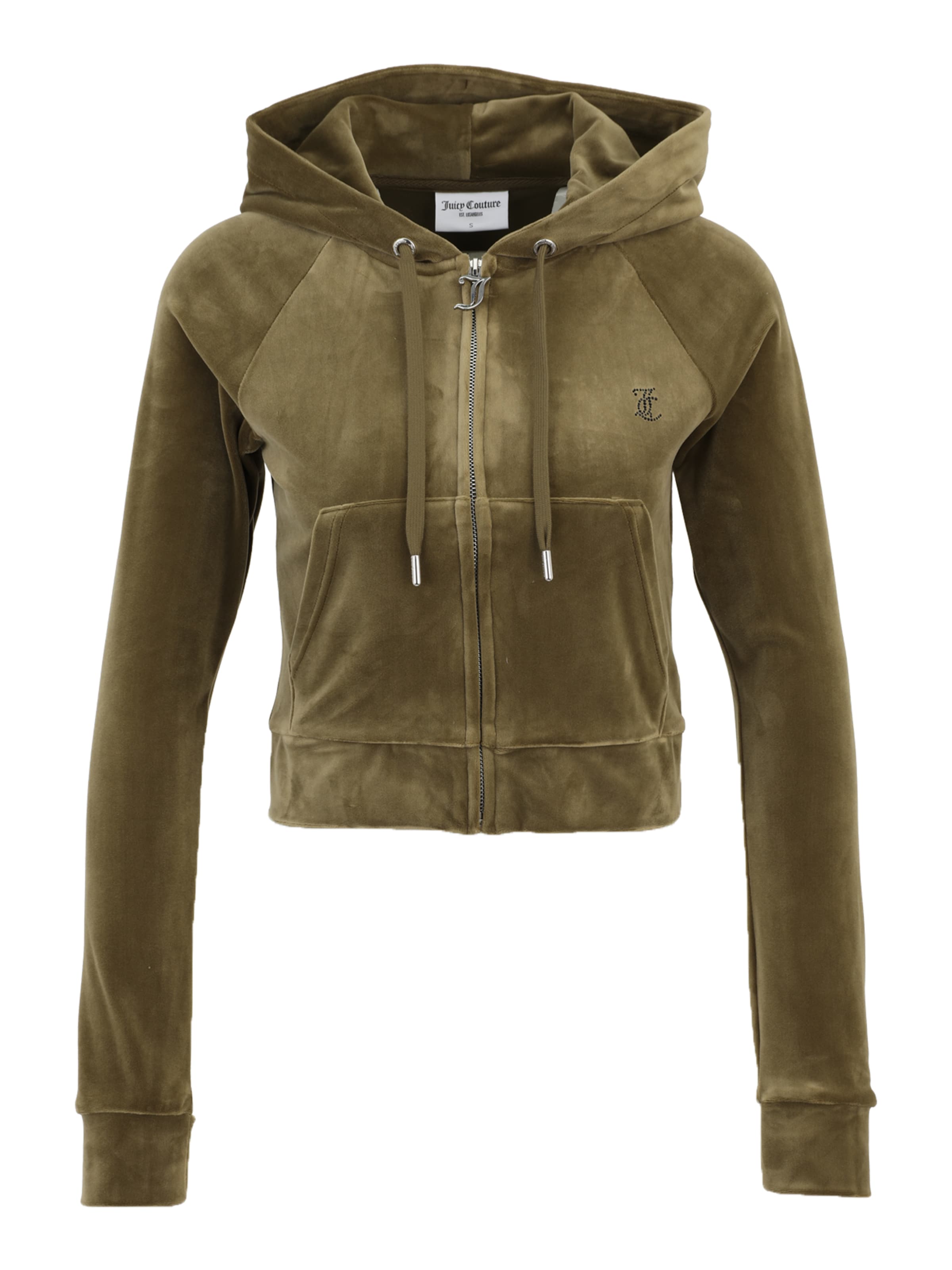 Juicy Couture Petite Veste de survêtement 'MADISON' en anthracite / vert foncé, Vue avec produit