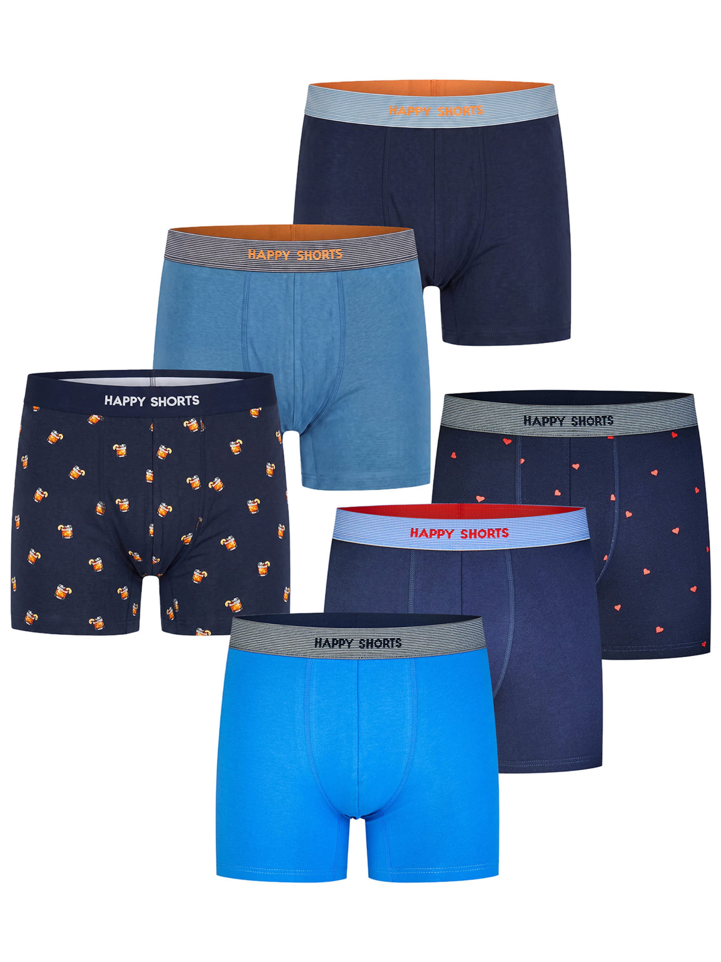 Boxers ' Fan-Prints ' Happy Shorts en bleu : devant