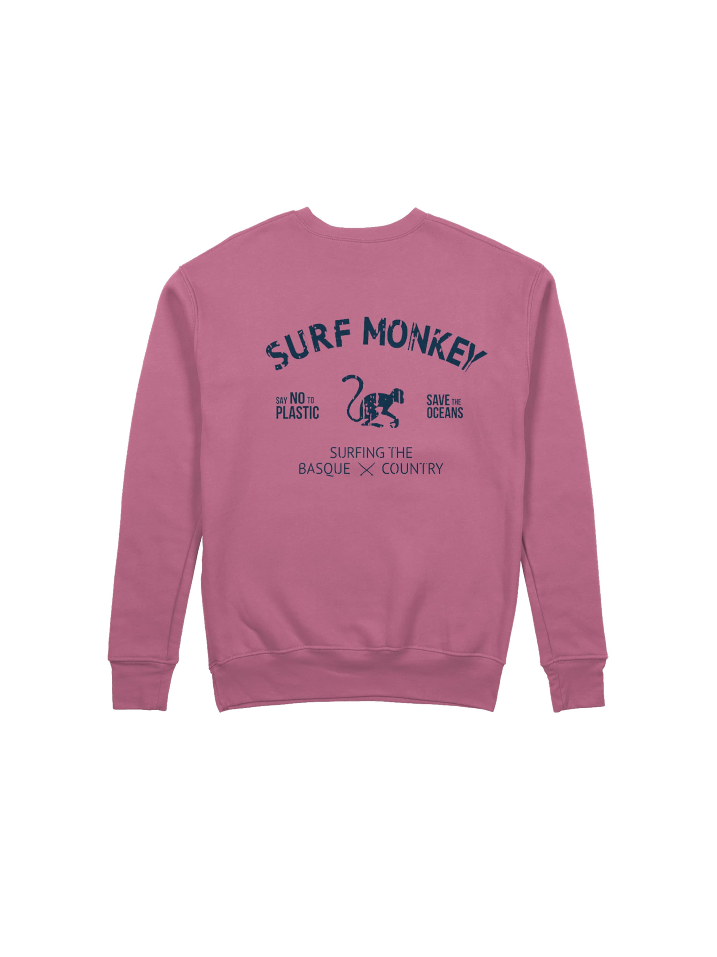 Sweat-shirt 'Rette das Ozean' Surf Monkey en rose : devant